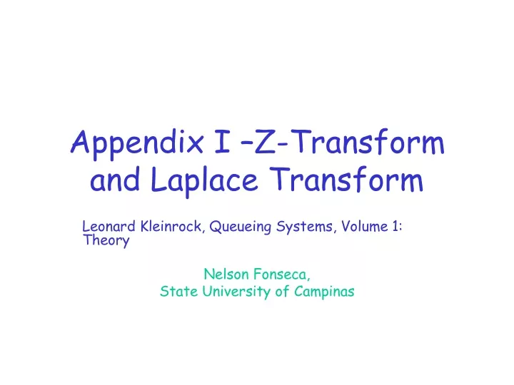 appendix i z transform and laplace transform