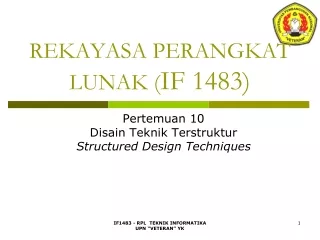 REKAYASA PERANGKAT LUNAK ( IF  1483 )