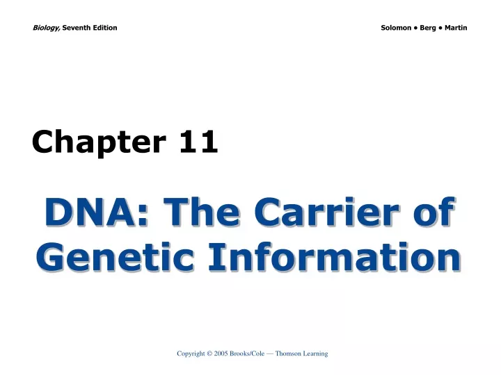 dna the carrier of genetic information