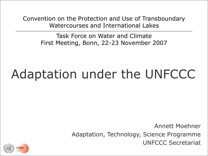 adaptation under the unfccc