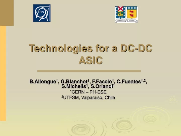 technologies for a dc dc asic