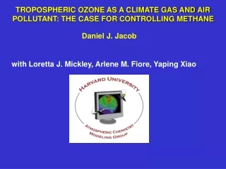 TROPOSPHERIC OZONE AS A CLIMATE GAS AND AIR POLLUTANT: THE CASE FOR CONTROLLING METHANE