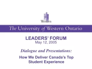 LEADERS’ FORUM May 12, 2005