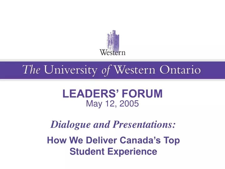 leaders forum may 12 2005