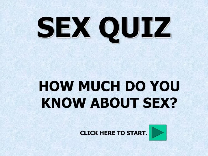 sex quiz