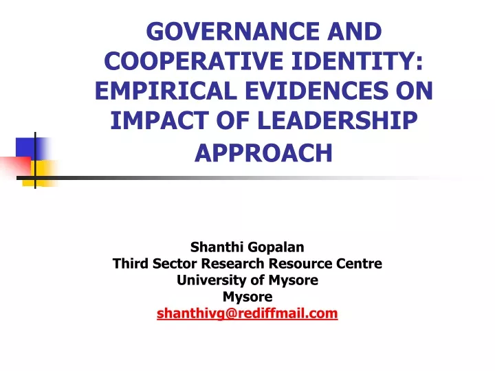 governance and cooperative identity empirical evidences on impact of leadership approach