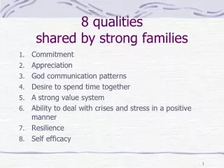 8 qualities  shared by strong families