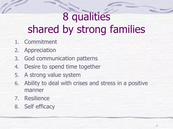 8 qualities shared by strong families