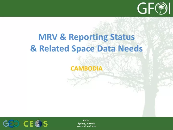 mrv reporting status related space data needs