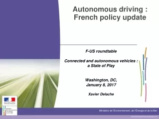 Autonomous driving : French policy update