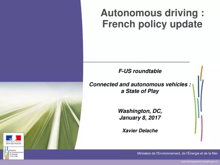 autonomous driving french policy update