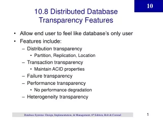 10.8 Distributed Database  Transparency Features