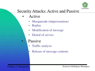 Security Attacks: Active and Passive