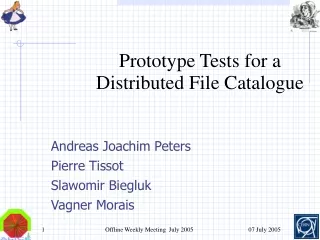 Prototype Tests for a Distributed File Catalogue