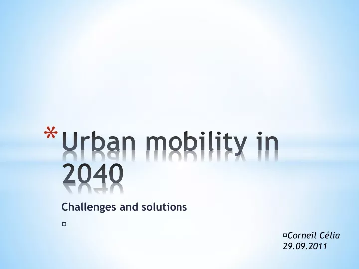 urban mobility in 2040
