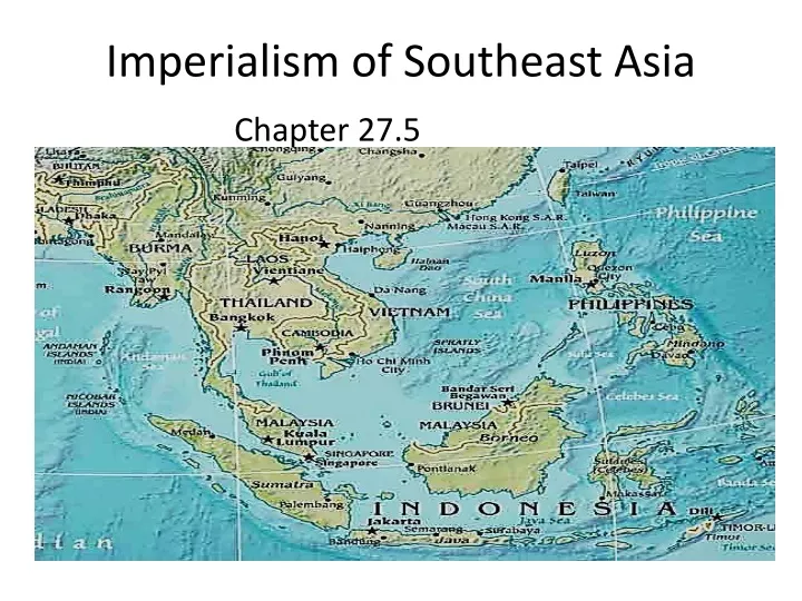 imperialism of southeast asia