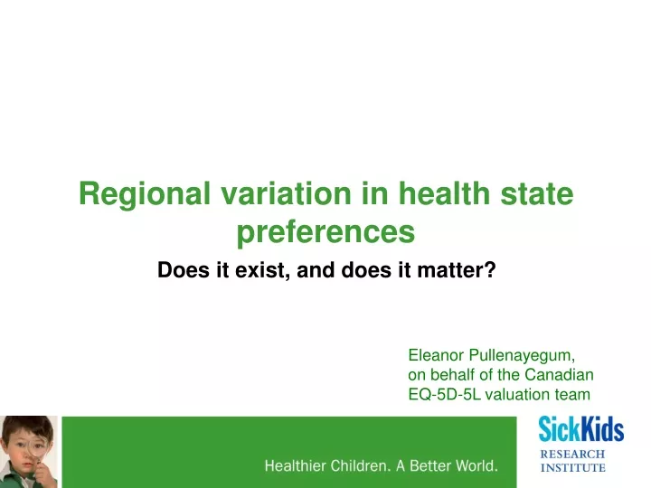 regional variation in health state preferences