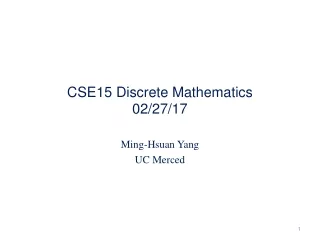 CSE15 Discrete Mathematics 02/27/17