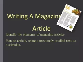 Writing A Magazine Article