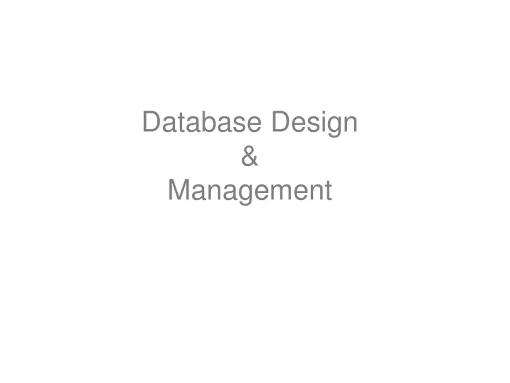 database design management