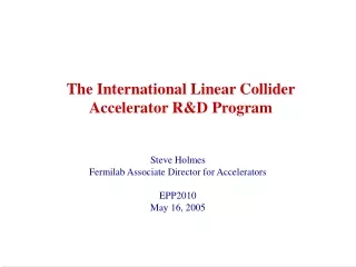 The International Linear Collider Accelerator R&amp;D Program