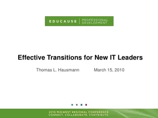 Effective Transitions for New IT Leaders