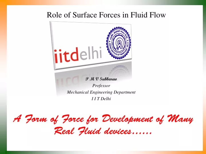 role of surface forces in fluid flow