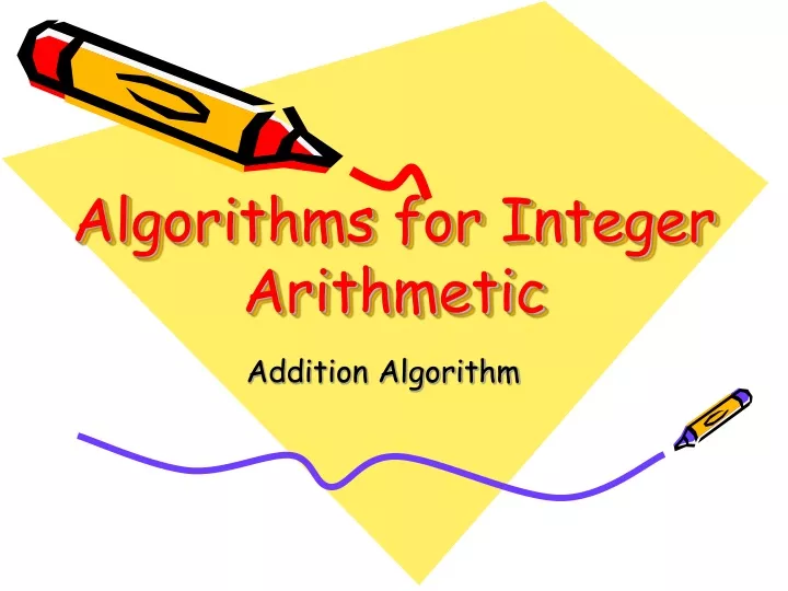 algorithms for integer arithmetic