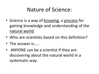 Nature of Science: