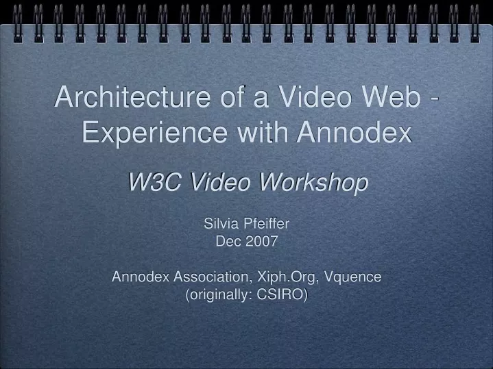 architecture of a video web experience with
