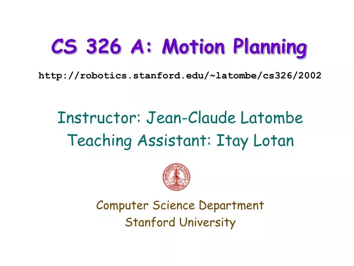 cs 326 a motion planning