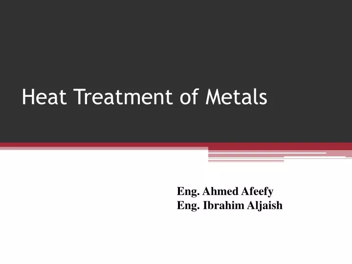heat treatment of metals