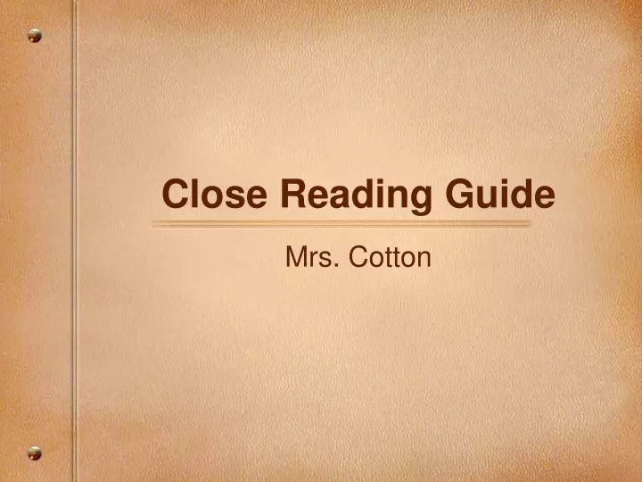 close reading guide