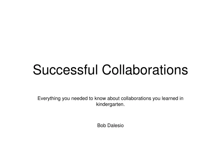 successful collaborations