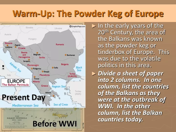 warm up the powder keg of europe