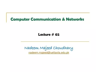 Computer Communication &amp; Networks