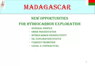 NEW OPPORTUNITIES  FOR HYDROCARBON EXPLORATION General profile OMNIS presentation