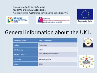General information about the UK I.