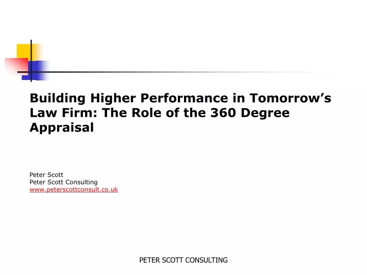 building higher performance in tomorrow
