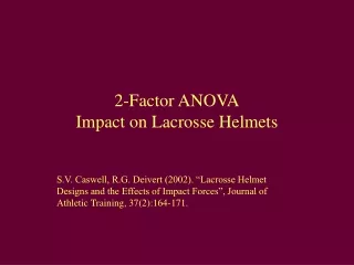 2-Factor ANOVA Impact on Lacrosse Helmets