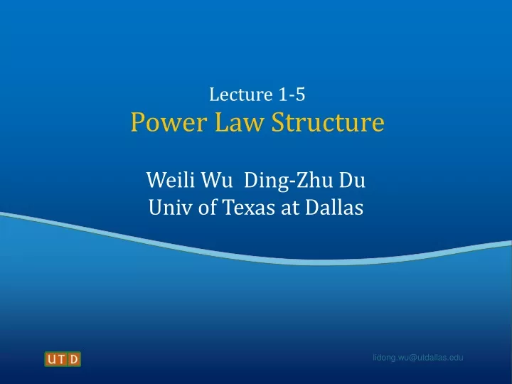 lecture 1 5 power law structure