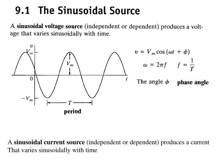 a sinusoidal current source independent