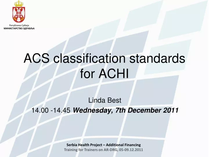 acs classification standards for achi
