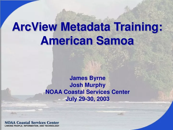 arcview metadata training american samoa