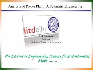 Analysis of Power Plant : A Scientific Engineering