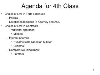 Agenda for 4th Class
