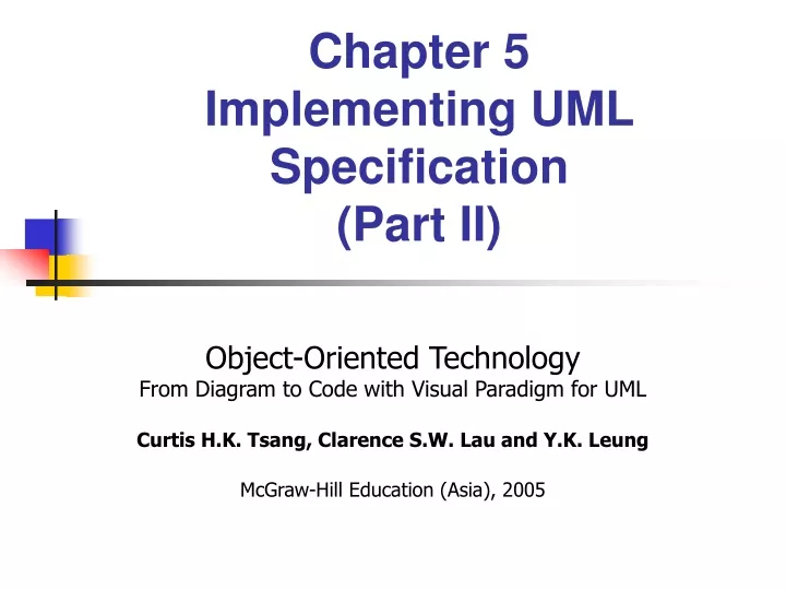chapter 5 implementing uml specification part ii