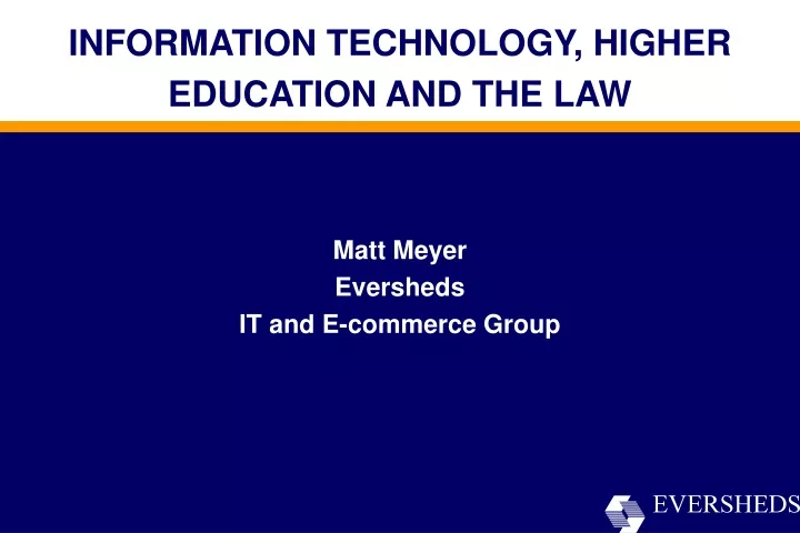 information technology higher education and the law
