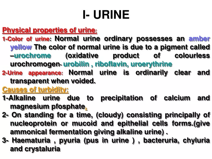 i urine