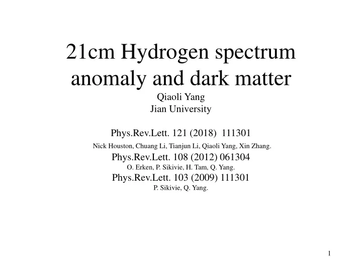21cm hydrogen spectrum anomaly and dark matter